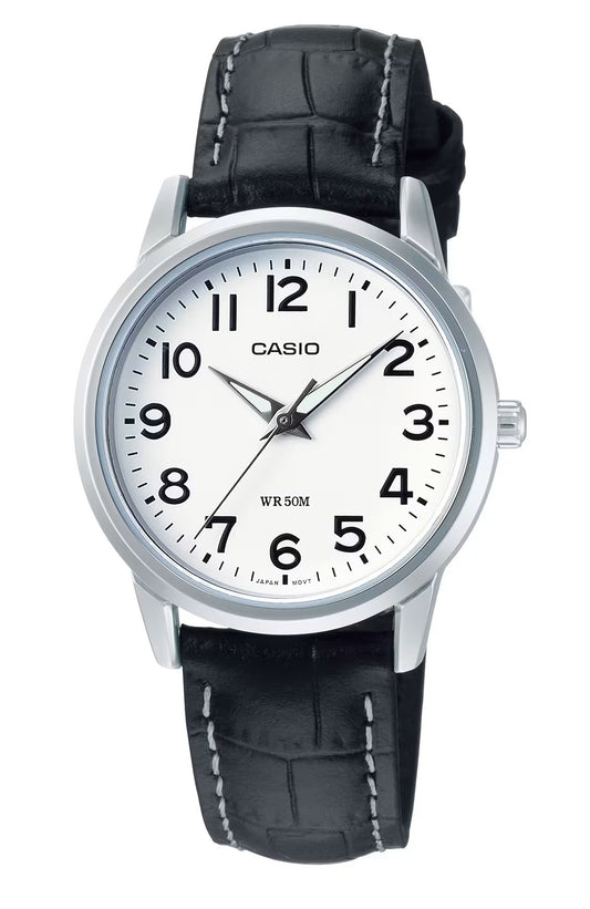 CASIO COLLECTION modelis Feminine 3H - LEATHER, WHITE