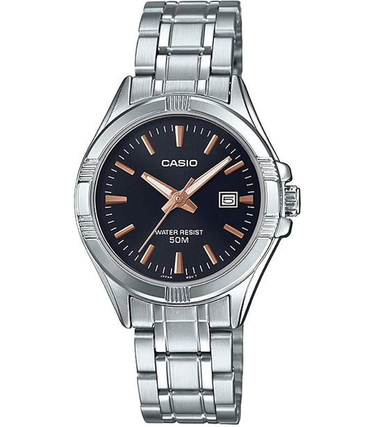 CASIO COLLECTION modelis Feminine DATE - BLACK, BRONZE INDEXES
