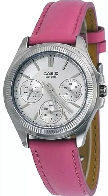 CASIO COLLECTION modelis Feminine MULTIFUNCTION LEATHER - SILVER