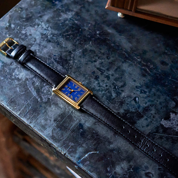 CASIO COLLECTION modelis Feminine TANK, GOLD, LEATHER - BLUE