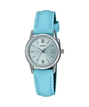 CASIO COLLECTION modelis Feminine DATE SILVER, LEATHER - LIGHT BLUE