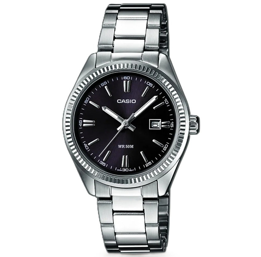 CASIO COLLECTION ONLY TIME LADY - BLACK LTP-V005D-1AUDF
