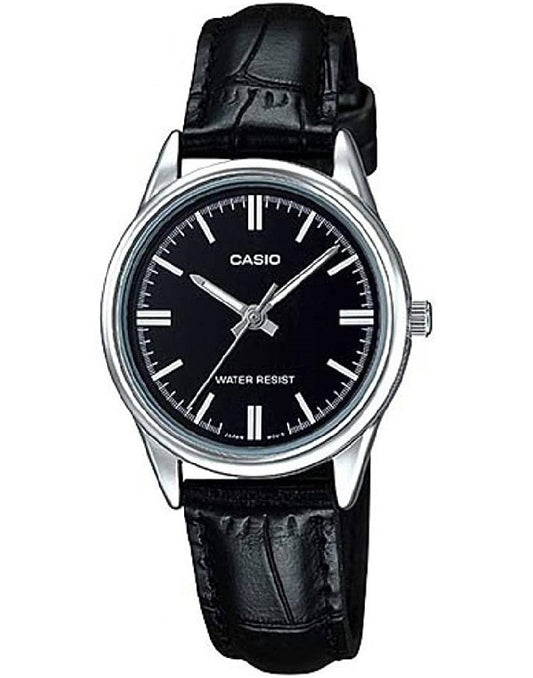 CASIO COLLECTION modelis ONLY TIME Feminine LEATHER - BLACK
