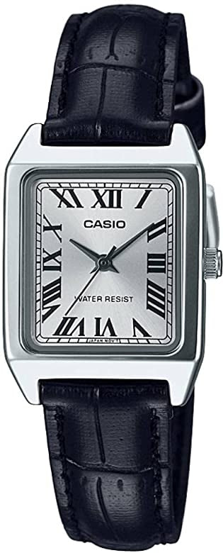 CASIO COLLECTION LADY TANK, ALLOY, LEATHER - SILVER LTP-V007L-7B1UDF