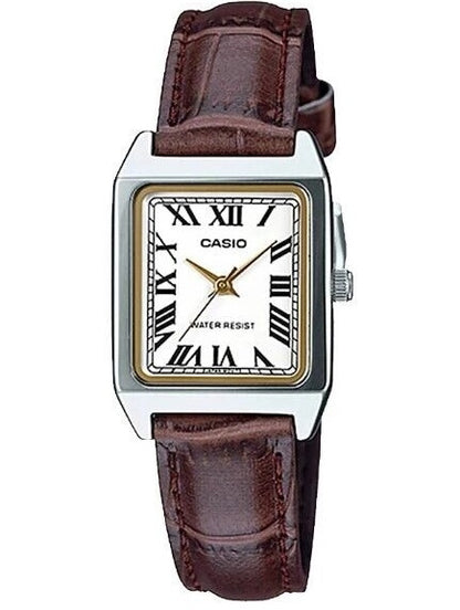 CASIO COLLECTION LADY TANK, ALLOY, LEATHER - WHITE LTP-V007L-7B2UDF