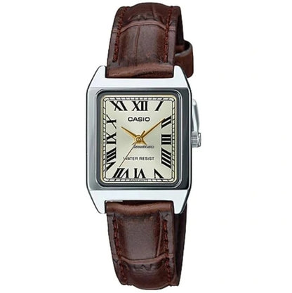CASIO COLLECTION LADY TANK, СПЛАВ, КОЖА - ЦВЕТ ШАМПАНСКОГО LTP-V007L-9BUDF