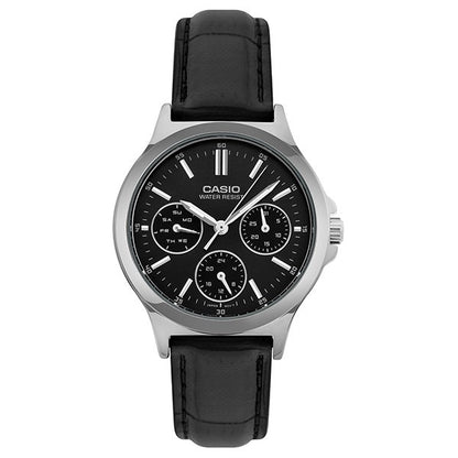 CASIO COLLECTION LADY MULTIFUNCTION, LEATHER - BLACK LTP-V300L-1AUDF
