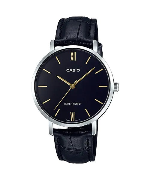 CASIO COLLECTION modelis MINIMAL, LEATHER - BLACK