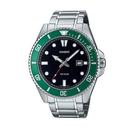 CASIO COLLECTION DIVER DATE 200M - GREEN MDV-107D-3AVEF
