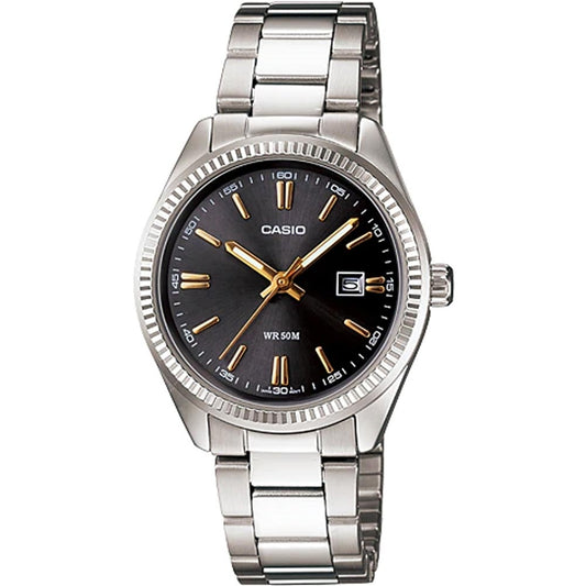 CASIO COLLECTION modelis DATE - BLACK, GOLD INDEXES