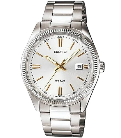 CASIO COLLECTION DATE - SILVER, GOLD INDEXES MTP-1302D-7A2VDF