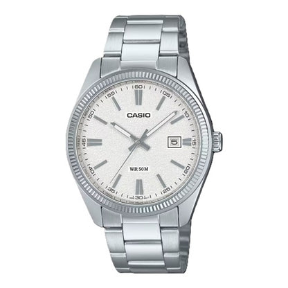 CASIO COLLECTION DATE - WHITE, MATTE DIAL MTP-1302DA-7AVDF