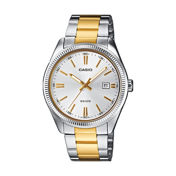 CASIO COLLECTION modelis DATE, STEEL&GOLD - CHAMPAGNE
