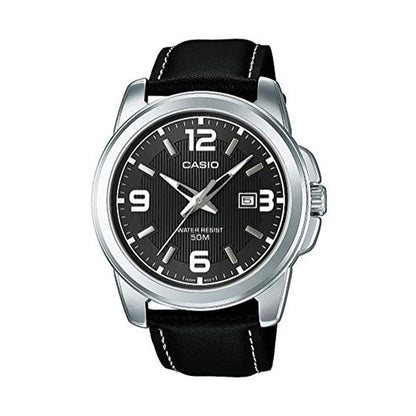 CASIO COLLECTION BOLD DATE - LEATHER. BLACK MTP-1314PL-8AVEF
