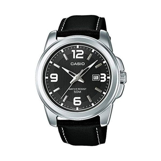CASIO COLLECTION BOLD DATE - LEATHER. BLACK MTP-1314PL-8AVEF