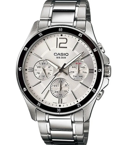 CASIO COLLECTION MULTIFUNCTION CALENDAR - SILVER MTP-1374D-7AVDF