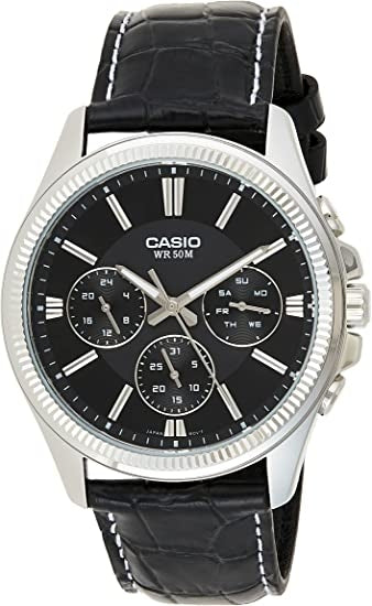 CASIO modelis DAY DATE MULTIFUNCTION, LEATHER - BLACK
