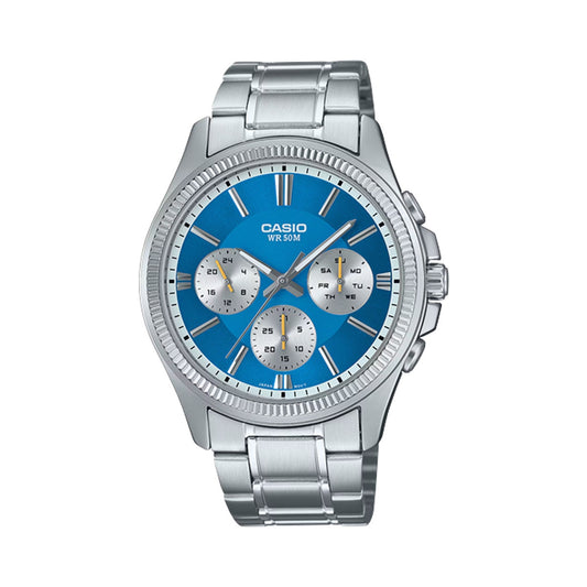 CASIO DAY DATE MULTIFUNCTION - LIGHT BLUE MTP-1375PD-2A2VEF