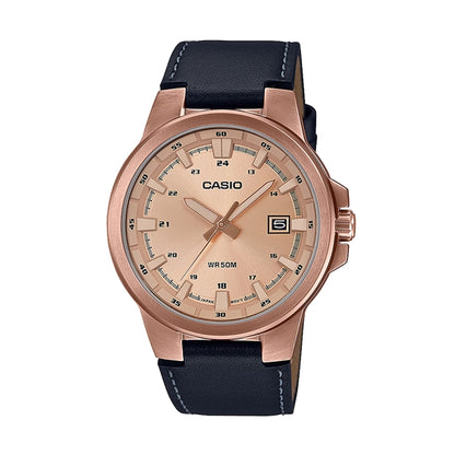 CASIO COLLECTION 3D - LEATHER, ROSE GOLD MTP-E173RL-5AVEF
