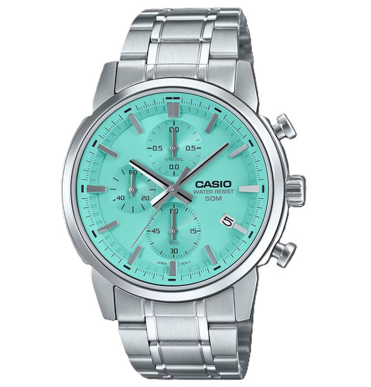 CASIO COLLECTION modelis CHRONO DATE - AQUA GREEN
