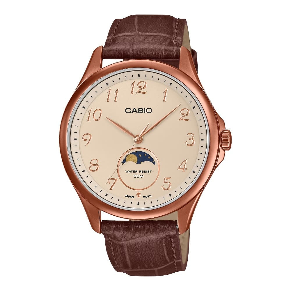 CASIO COLLECTION modelis MOONPHASES - LEATHER, BRONZE