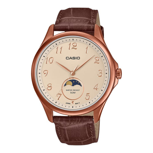 CASIO COLLECTION modelis MOONPHASES - LEATHER, BRONZE