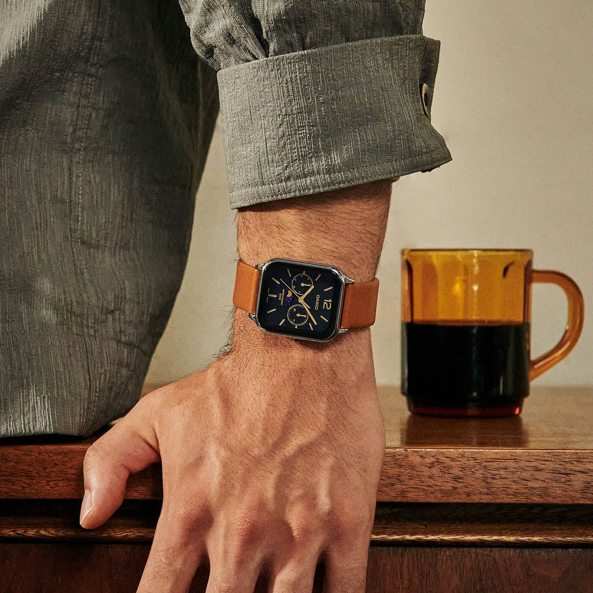 CASIO COLLECTION modelis MOONPHASES LEATHER - BLACK