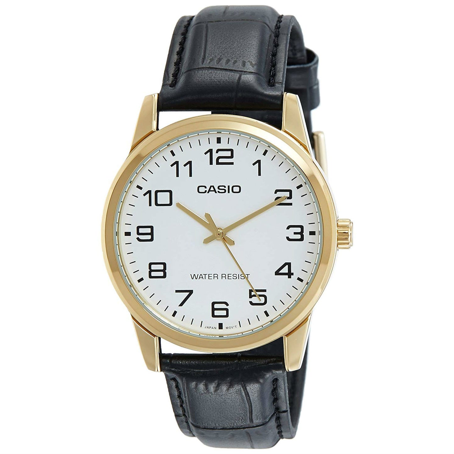CASIO COLLECTION modelis ONLY TIME GOLD, LEATHER - WHITE