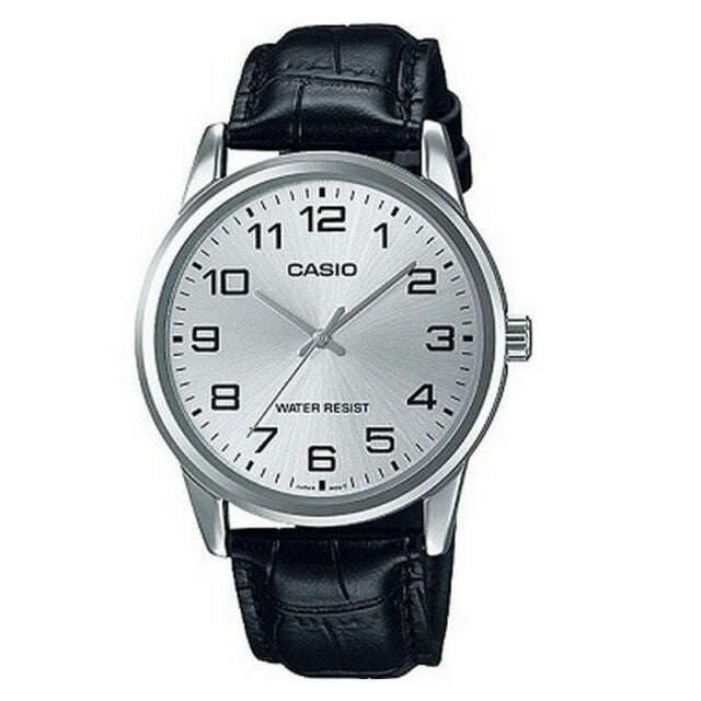 CASIO COLLECTION modelis ONLY TIME, LEATHER - SILVER