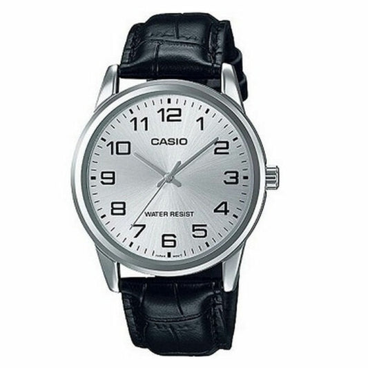 CASIO COLLECTION modelis ONLY TIME, LEATHER - SILVER