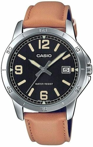 CASIO COLLECTION modelis CASUAL DATE,  LEATHER - BLACK