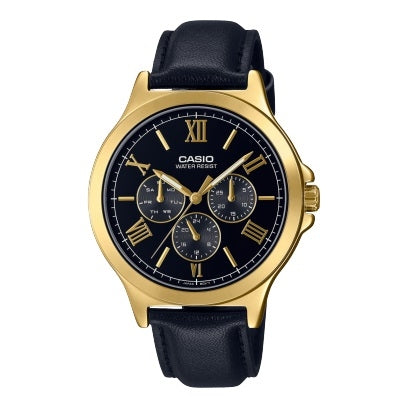 CASIO COLLECTION MULTIFUNCTION LEATHER - BLACK MTP-V300GL-1AUDF