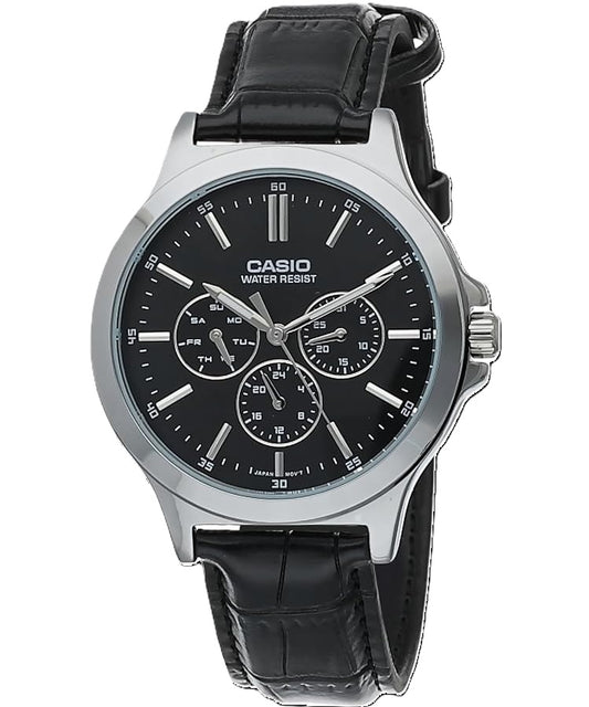 CASIO COLLECTION modelis MULTIFUNCTION, LEATHER - BLACK
