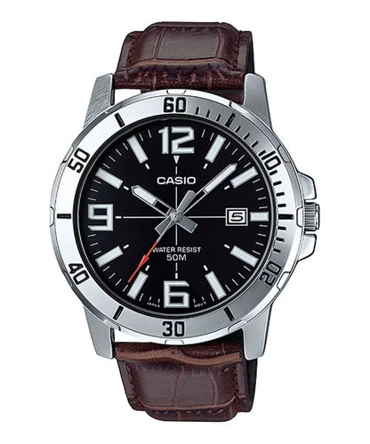 CASIO SPORT COLLECTION DIVER 50M LEATHER - BROWN MTP-VD01L-1BVUDF