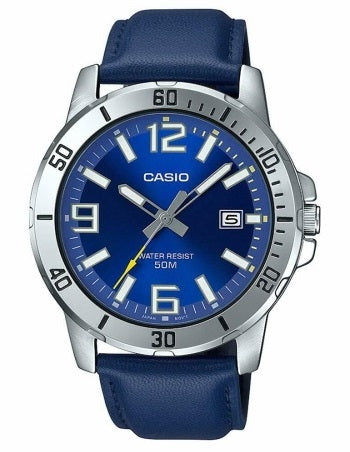 CASIO SPORT COLLECTION DIVER 50M LEATHER - BLUE MTP-VD01L-2BVUDF