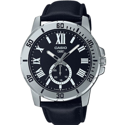 CASIO COLLECTION DIVER DATE LEATHER - BLACK MTP-VD200L-1BUDF