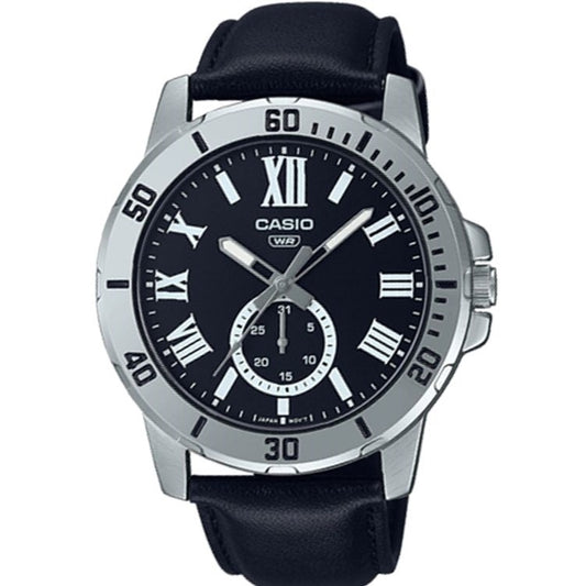CASIO COLLECTION modelis DIVER DATE LEATHER - BLACK