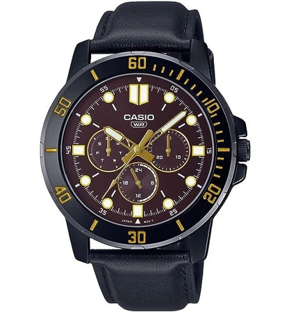CASIO COLLECTION DIVER MULTIFUNCTION BLACK - BROWN MTP-VD300BL-5EUDF