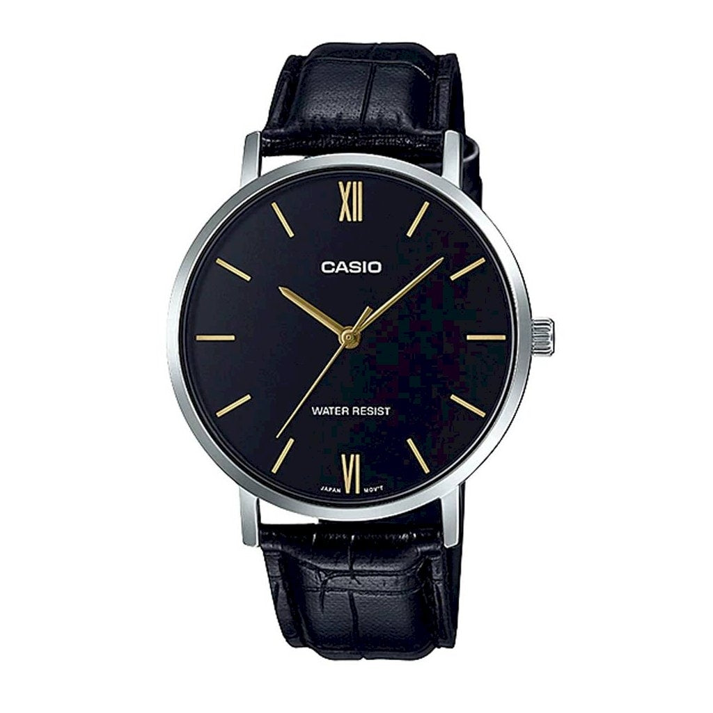 CASIO COLLECTION modelis MINIMAL, LEATHER - BLACK