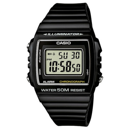 CASIO TIMELESS COLLECTION SPORT ILLUMINATOR WR 50M, ALARM, CHRONOGRAPH - BLACK W-215H-1AVDF