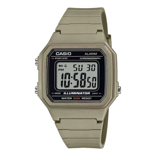 CASIO TIMELESS COLLECTION modelis SPORT ILLUMINATOR WR 50M, ALARM, CHRONOGRAPH - SAND