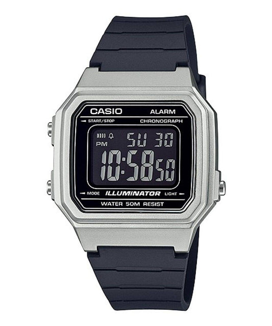 CASIO TIMELESS COLLECTION modelis SPORT ILLUMINATOR WR 50M, ALARM, CHRONOGRAPH - SILVER - METAL SERIE