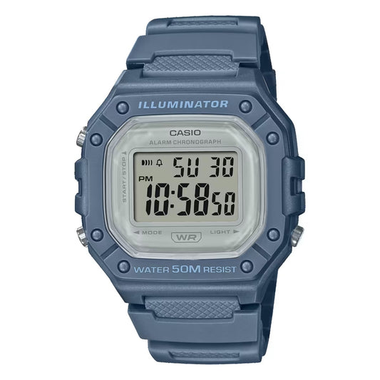 CASIO TIMELESS COLLECTION modelis SPORT ILLUMINATOR WR 50M, ALARM, CHRONOGRAPH - AVIO - COLORED SERIE