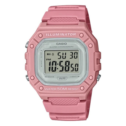 CASIO TIMELESS COLLECTION modelis SPORT ILLUMINATOR WR 50, ALARM, CHRONOGRAPH - PINK - COLORED SERIE
