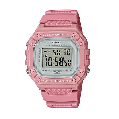 CASIO TIMELESS COLLECTION modelis SPORT ILLUMINATOR WR 50M, ALARM, CHRONOGRAPH - PINK - COLORED SERIE