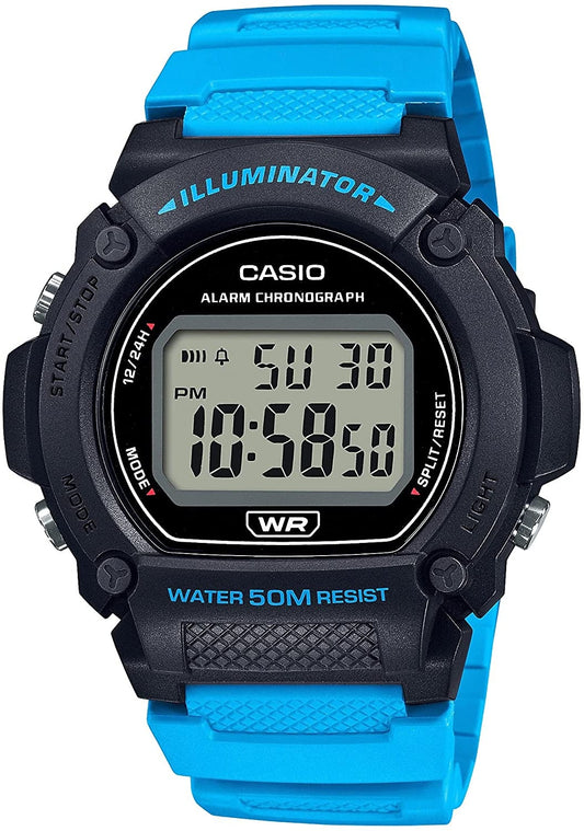 CASIO TIMELESS COLLECTION modelis SPORT- ILLUMINATOR, WR 50M, ALARM, CHRONOGRAPH - BLACK (Brilliant color strap)