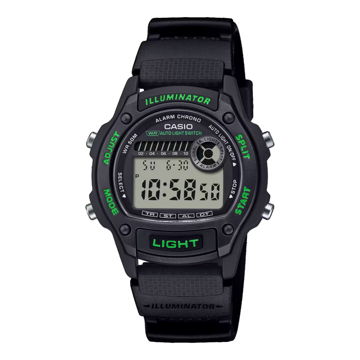 CASIO SPORT modelis ILLUMINATOR SMALL WRIST 36.6mm case,  Bio-Based Resin strap - BLACK