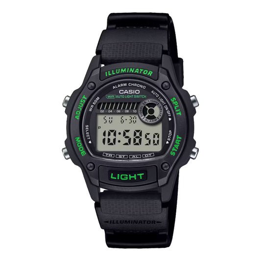 CASIO SPORT modelis ILLUMINATOR SMALL WRIST 36.6mm case,  Bio-Based Resin strap - BLACK