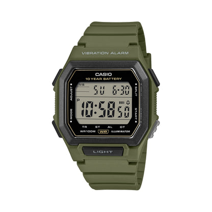 CASIO COLLECTION ILLUMINATOR 10 YEARS BATTERY - ARMY GREEN W-738H-3AVEF