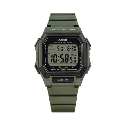CASIO COLLECTION ILLUMINATOR 10 YEARS BATTERY - ARMY GREEN W-738H-3AVEF